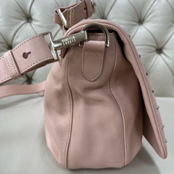 NWT Stuart Weitzman Lamb Leather Studded Bag Shoulder Strap Large - Picture 7 of 13